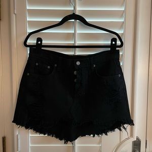 Carmar denim destroyed denim skirt